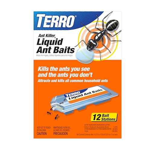 TERRO Ant Killer Bait Stations T300B – Liquid Bait to Eliminate Ants – Bait System – 12 Count Stations for Effective Indoor Ant Control