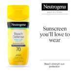 Neutrogena Sunscreen Lotion Beach Defense SPF 70, Face & Body Sunscreen, Broad Spectrum, Fast Absorbing, 6.7 Fl Oz, Water Resistant 80 Min, Oil-Free, Oxybenzone & Octinoxate Free