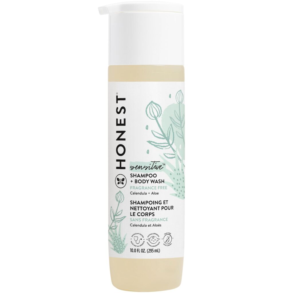 The Honest Company Honest Purely Simple Hypoallergenic Shampoo and Body Wash for Sensitive Skin, Fragrance Free, 10 Fluid Ounce