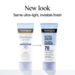 Neutrogena Ultra Sheer Dry-Touch Sunscreen Lotion SPF 70, Broad Spectrum, Water Resistant 80 Min, Oil-Free, Oxybenzone-Free, Non-Comedogenic, Matte Finish, Body Sunscreen, Travel Size 3 Fl Oz
