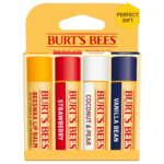 Burt’s Bees Natural Moisturizing Lip Balm (Original Beeswax, Strawberry, Coconut & Pear & Vanilla Bean) With Beeswax & Fruit Extracts (Pack Of 4)