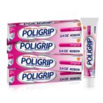 Super Poligrip Original Denture Adhesive Cream, Zinc Free Denture Cream for Dentures – 2.4 Ounces (Pack of 4)